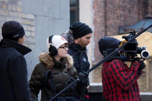 Day 3 of filming for Love and the Small Print: rooftop shooting